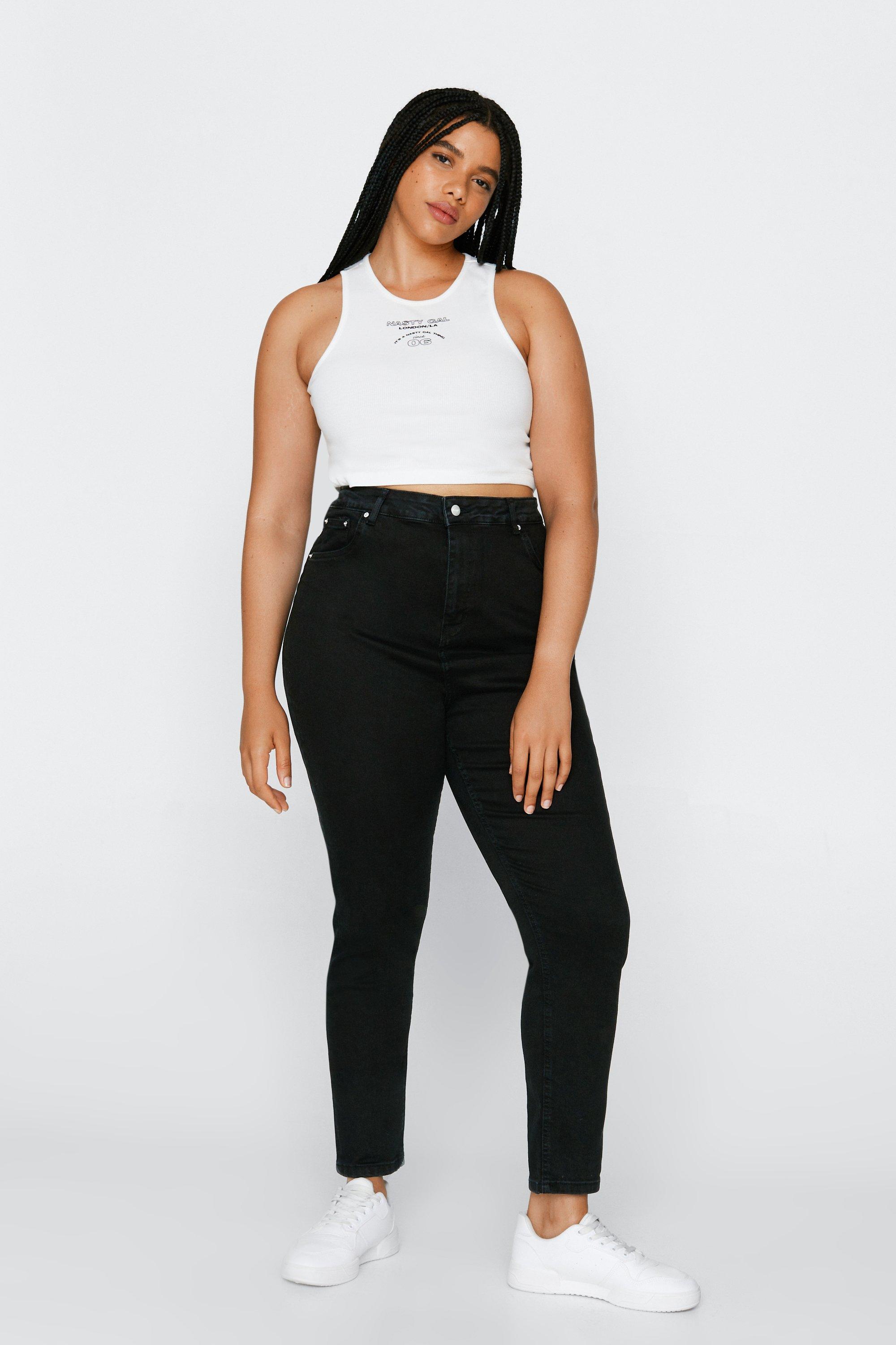 Plus size hot sale black jeans uk